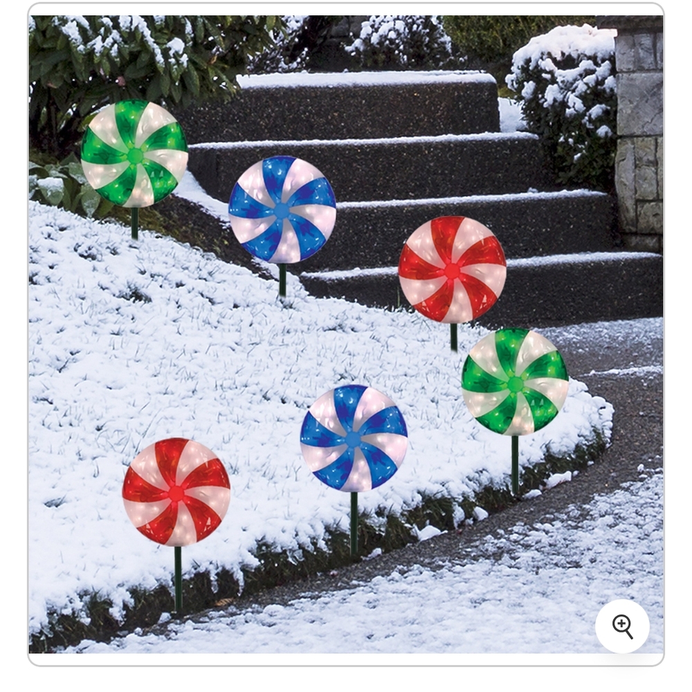 Festive Peppermint Pathway Lights Set